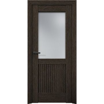 Межкомнатная дверь Никель 3 дуб тёмный со стеклом