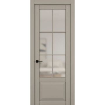 Межкомнатная дверь керамик NC 6 бежевый остеклённая