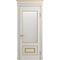 Межкомнатная дверь массив бука Viporte Неаполь белая эмаль патина золото остеклённая