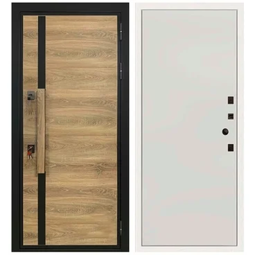 Входная уличная дверь Royal Nord CPL дуб ПВХ меламин белый