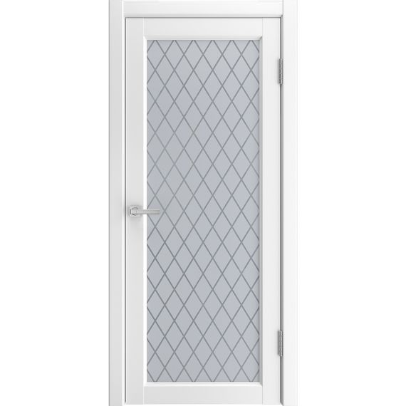 Фото двери экошпон Эмалит 1 белый со стеклом