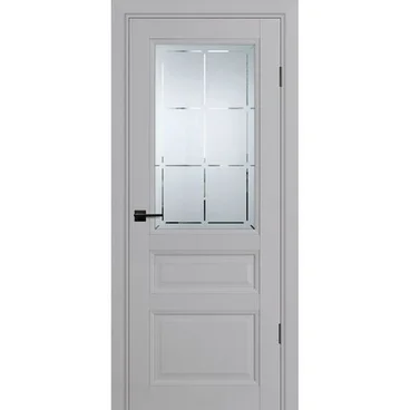 Межкомнатная дверь экошпон PSU-39 агат остеклённая