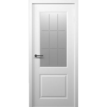 Межкомнатная дверь эмаль Albero Стиль 1 белая остеклённая