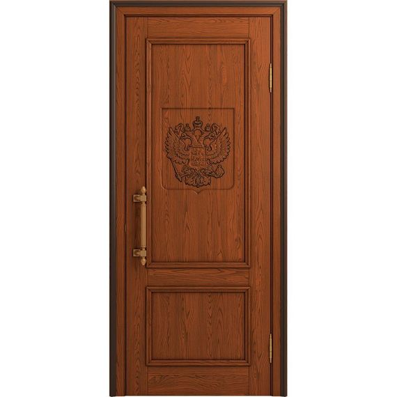 Межкомнатная дверь массив дуба Статус табачный патина черная глухая