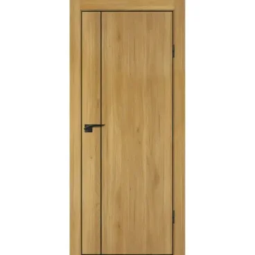 Межкомнатная дверь P-21 дуб золотистый кромка ABS черная молдинг