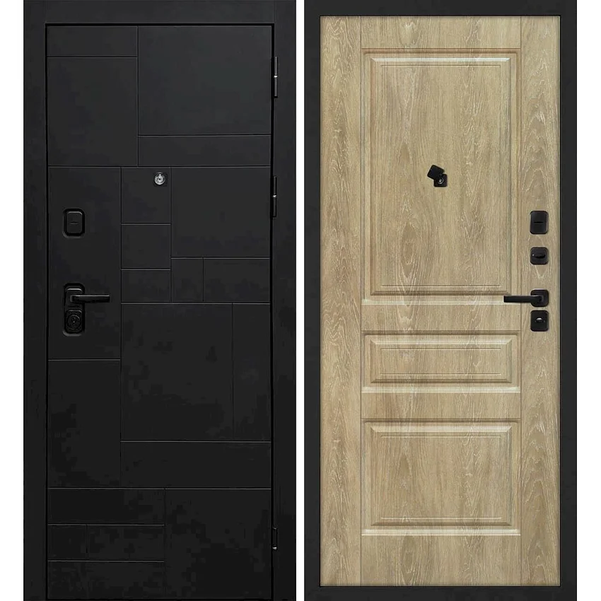 Входная дверь Лабиринт-201 панель фрезерованная дуб песочный