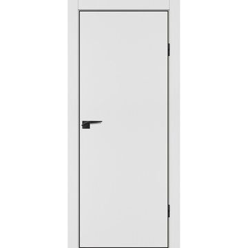 Межкомнатная дверь ПЭТ P-1 белая матовая кромка ABS черная