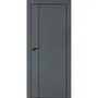 Межкомнатная дверь графит ПЭТ P-21 кромка ABS черная молдинг