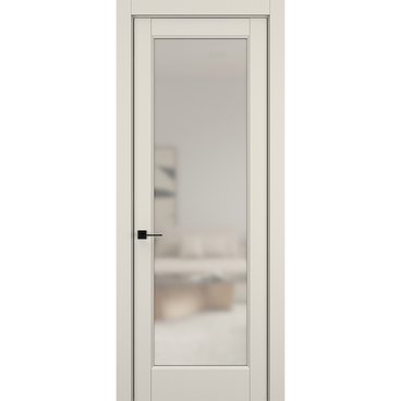 Межкомнатная дверь керамик SC 3 жемчужный остеклённая
