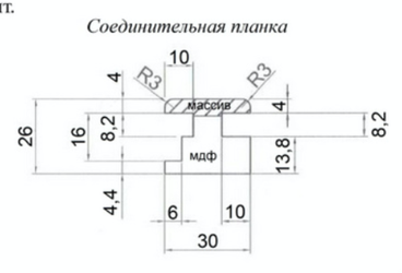 Соединительная планка MDF шпон дуба Alvero