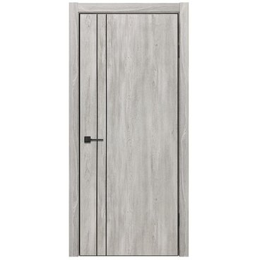 Межкомнатная дверь Октава-2 орех бьянко кромка ABS чёрная