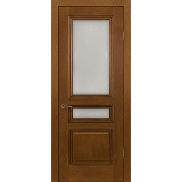 Межкомнатная дверь шпон Оливия ШП медовый дуб остеклённая