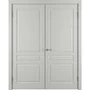 Фото глухой двухстворчатой распашной двери Бриз светло-серая эмаль