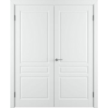 Двухстворчатая распашная дверь Бриз белая эмаль глухая