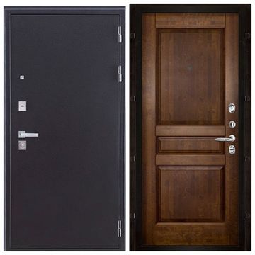 Входная дверь Колизей Плюс антик тёмное серебро панель Валенсия античный орех