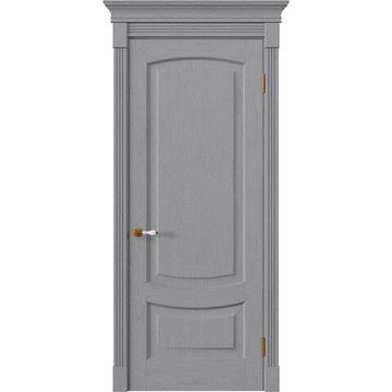 Межкомнатная дверь массив дуба Alvero Алина серый жемчуг глухая