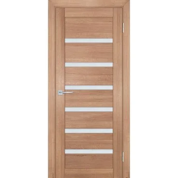 Межкомнатная дверь экошпон Мариам Техно-707 миндаль стекло сатинат белый