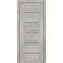 Фото межкомнатной двери экошпон Мариам Техно-809 чиаро гриджио стекло Lacobel серый
