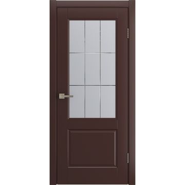 Межкомнатная дверь Патриция коричневая эмаль RAL 8016 со стеклом