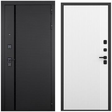 Входная дверь Пиано чёрный кварц панель шторм