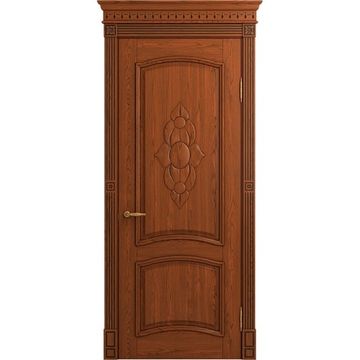 Межкомнатная дверь массив ясеня Viporte Бристоль Декор табачный глухая