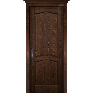 Межкомнатная дверь массив сосны Лео Браш античный орех глухая