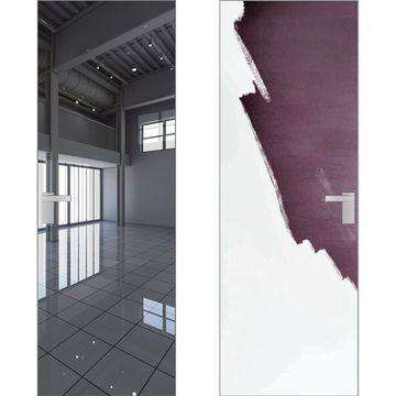 Скрытая дверь 1M внешняя сторона зеркало внутри под окраску