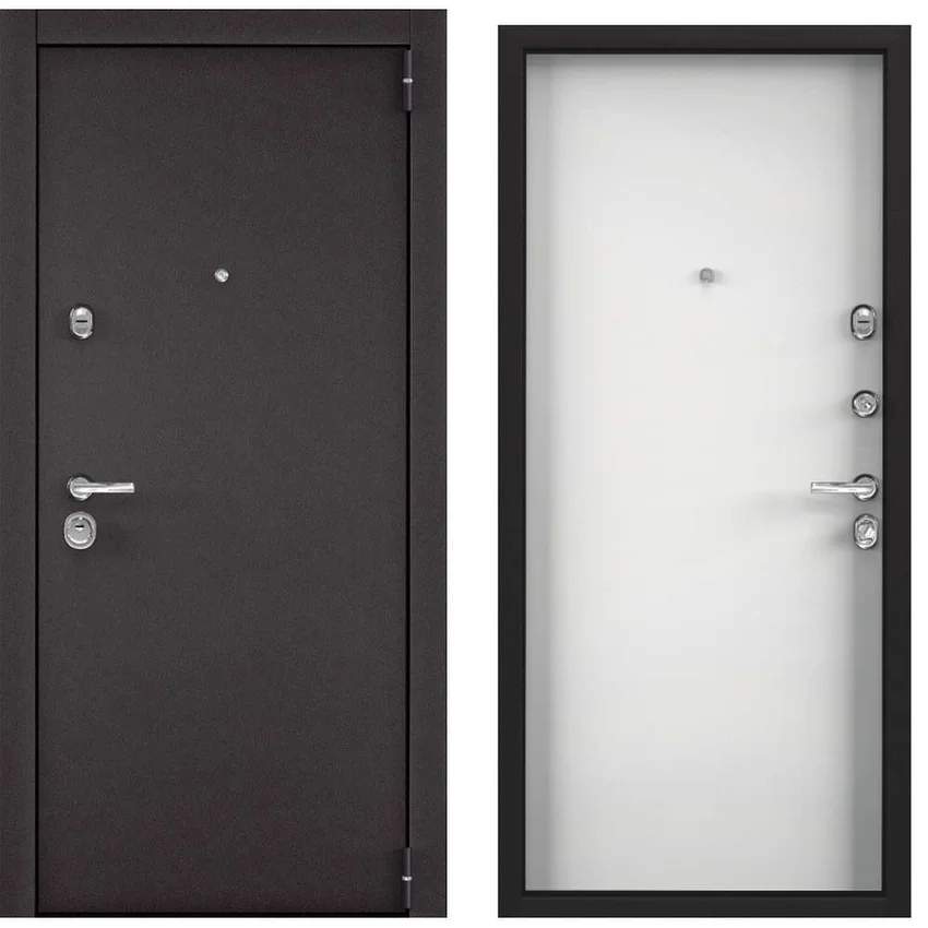 Входная дверь Super Omega 100 черный муар металлик без рисунка КТ белый