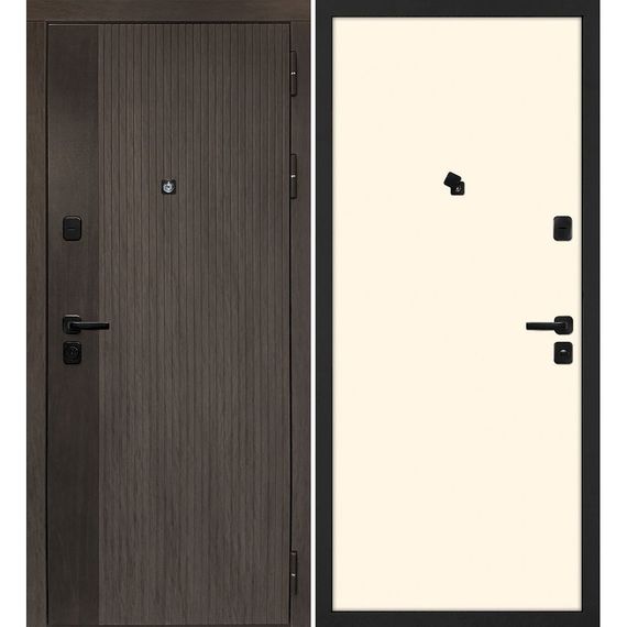 Входная дверь Вертикаль дымчатый камень дуб морёный панель гладкая магнолия