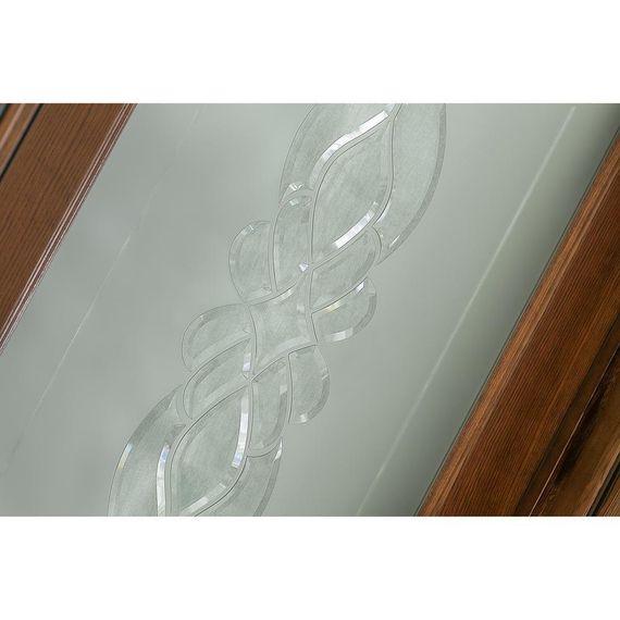 Межкомнатная дверь массив дуба Флоренция Декор табачный остеклённая