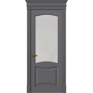 Межкомнатная дверь массив дуба Viporte Классика 2 графит остеклённая