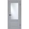 Межкомнатная дверь эмалит Классик 2 светло-серый остеклённая