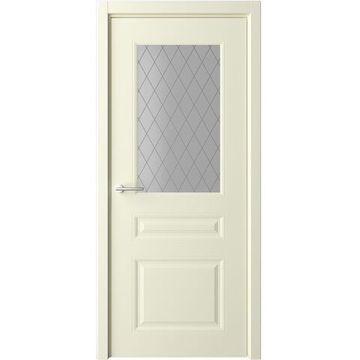 Межкомнатная дверь эмаль Albero Стиль 2 слоновая кость остеклённая