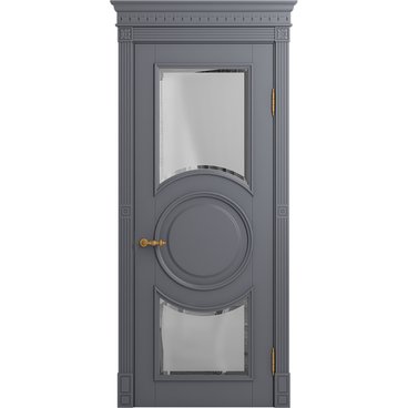 Межкомнатная дверь массив бука Viporte Лацио Амбиенте тауп остекление 5