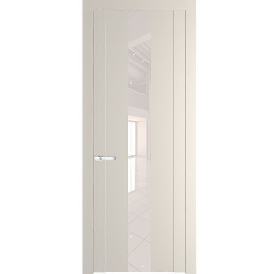 Межкомнатная дверь 1.9P кремовая магнолия остеклённая