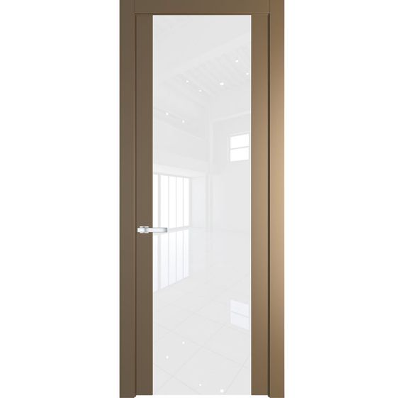 Межкомнатная дверь 1.7P перламутр золото остеклённая