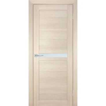 Межкомнатная дверь экошпон Мариам Техно-703 капучино стекло сатинат белый
