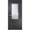 Фото межкомнатной двери эмаль Дверцов Болонья цвет сигнальный чёрный RAL 9004 остекленная