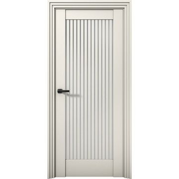 Межкомнатная дверь Никель 4 магнолия со стеклом