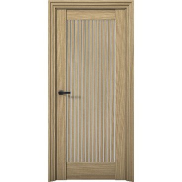 Межкомнатная дверь Никель 4 дуб светлый со стеклом