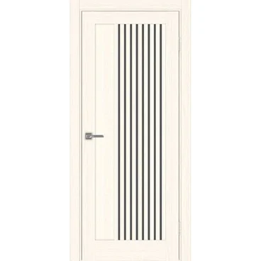 Межкомнатная дверь экошпон Турин 544.12 ясень светлый остеклённая