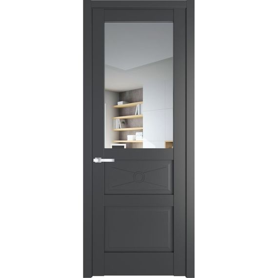 Межкомнатная дверь 1.5.2PM графит остеклённая