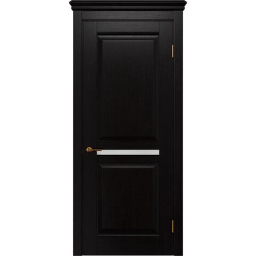 Межкомнатная дверь массив дуба селект Alvero Афина венге глухая с узкой стеклянной вставкой