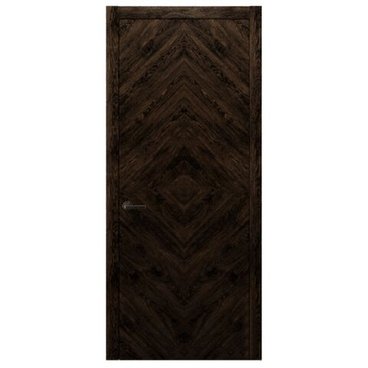 Межкомнатная дверь массив дуба Alvero Флэт-I орех чëрный глухая