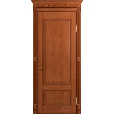 Межкомнатная дверь массив дуба Классика 1 табачный глухая