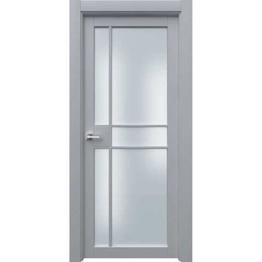 Межкомнатная дверь эмаль Ронда 2 RAL 7047 остеклённая