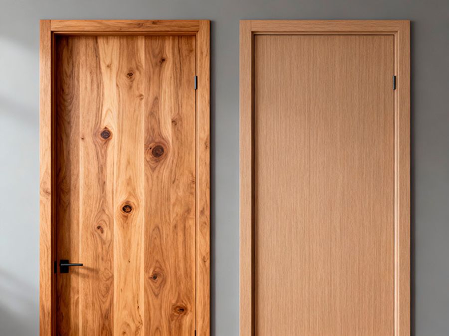 Сравнение дверей из массива и экошпона