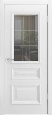 Межкомнатная дверь эмаль Скалино 5 белая со стеклом