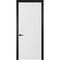 Фото белой двери Графика 1 с чёрным наличником
