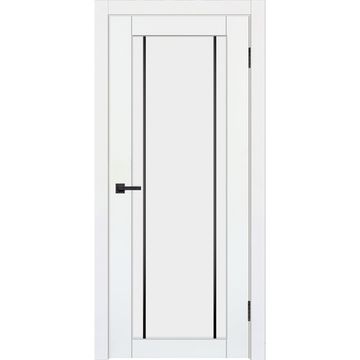 Межкомнатная дверь эмалит Сигма 30 белый остеклённая